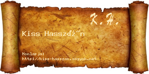 Kiss Hasszán névjegykártya